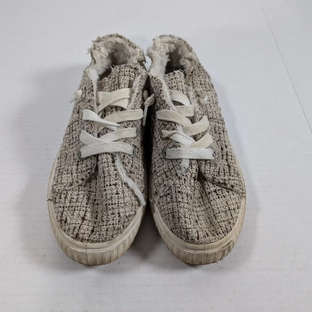 Tommy Bahama Slip on Sneakers Faux Fur lined Tweed size 8